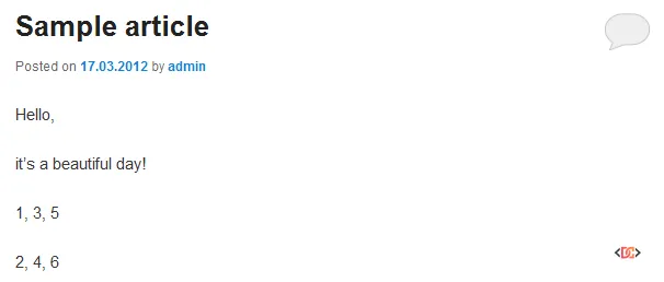 Example output of multiple filters