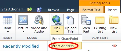 Insert new hyperlink