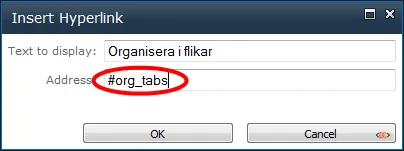 Add name of destination bookmark